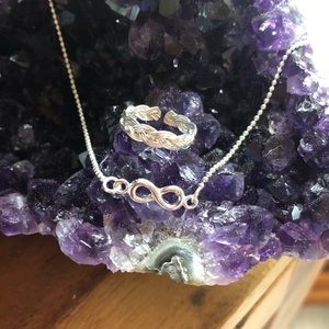 💫🌞 Sterling Infinity Anklet & Toe Ring Set 💫🌞
